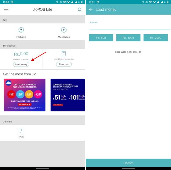 jio recharge - jiopos lite