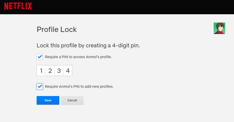 netflix pin lock 4