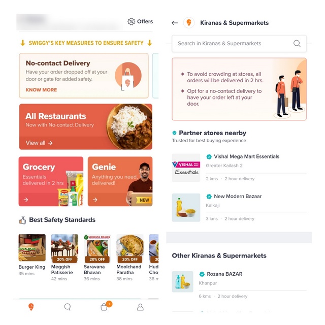 swiggy store UI