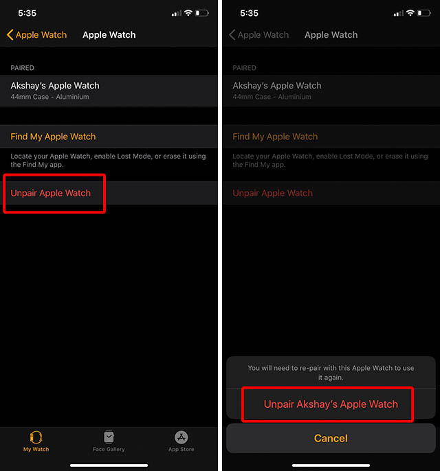 How to unpair apple hot sale watch from lost iphone