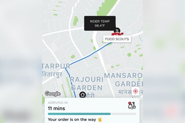 zomato shows body temp of delivery partners in app