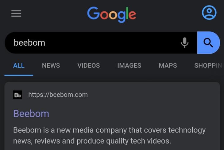 Chrome Tests Dark Theme for Google Search Results