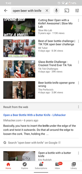 YouTube Android App Now Showing Google Search Results Alongside Videos