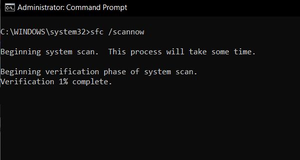 command prompt scannow