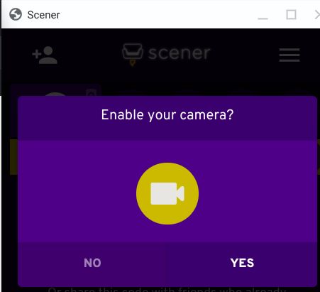 Enable camera confirmation window on Scener