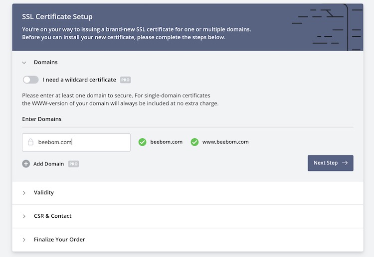 ZeroSSL - Generating SSL certificate 2