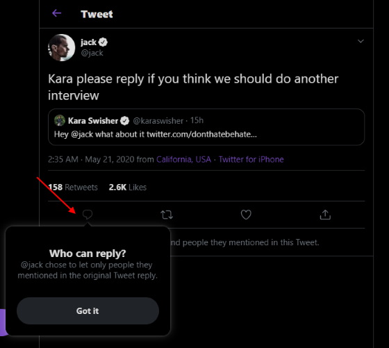 reply button - twitter - grayed out