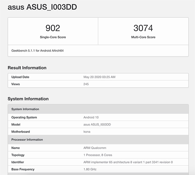 Asus ROG Phone 3 Spotted on Geekbench and WiFi Alliance