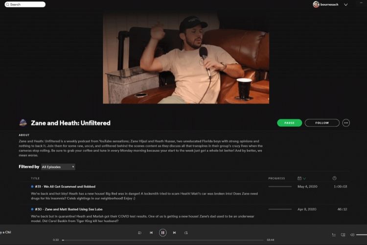 spotify video podcasts