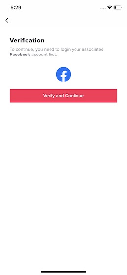 verify and continue