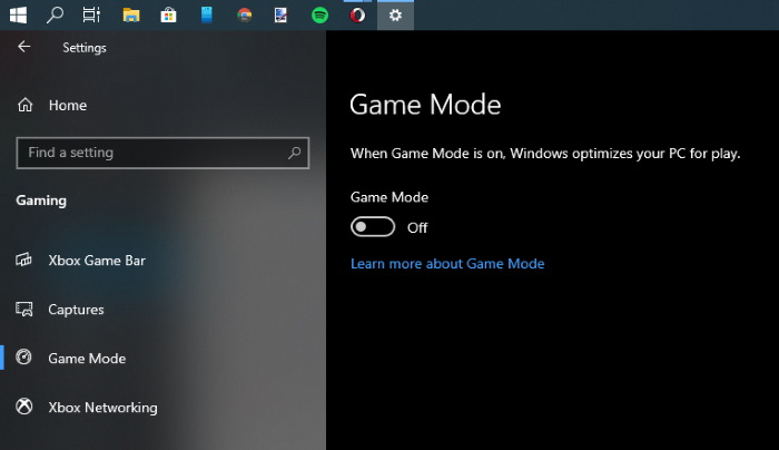 windows 10 game mode