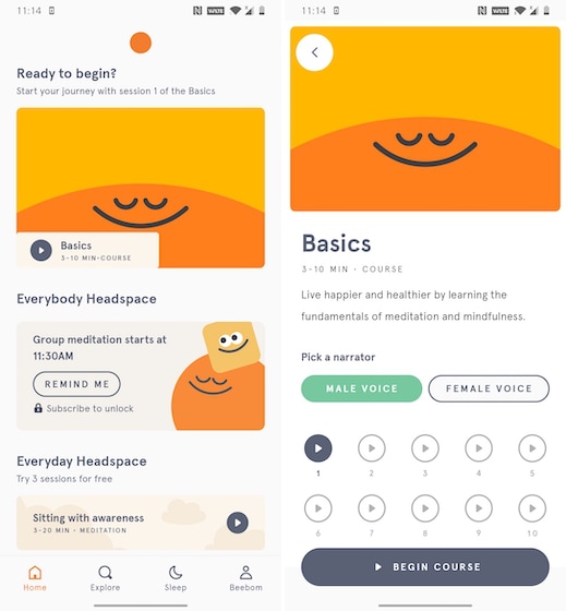 1. Headpsace - Best Guided Meditaiton Apps