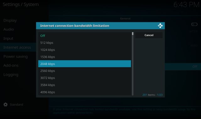 24. Kodi Speed Limit