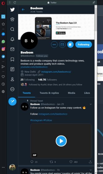 Opera Now Integrates Twitter Right into the Browser