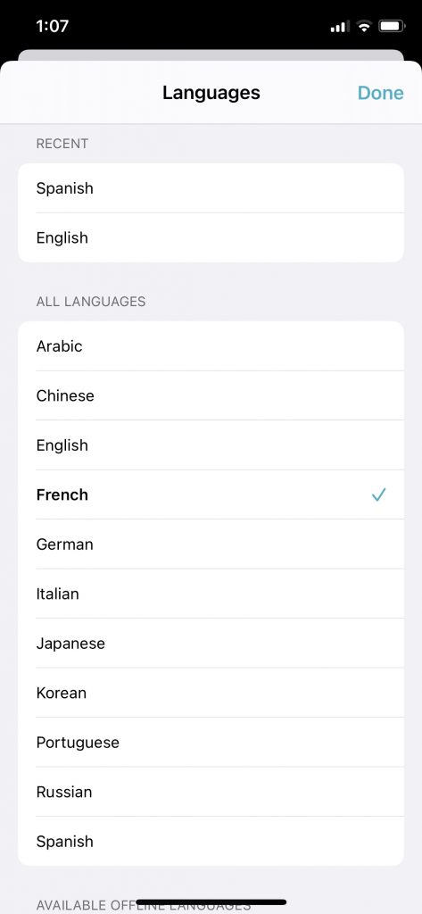 Apple Translate Lanugage Support