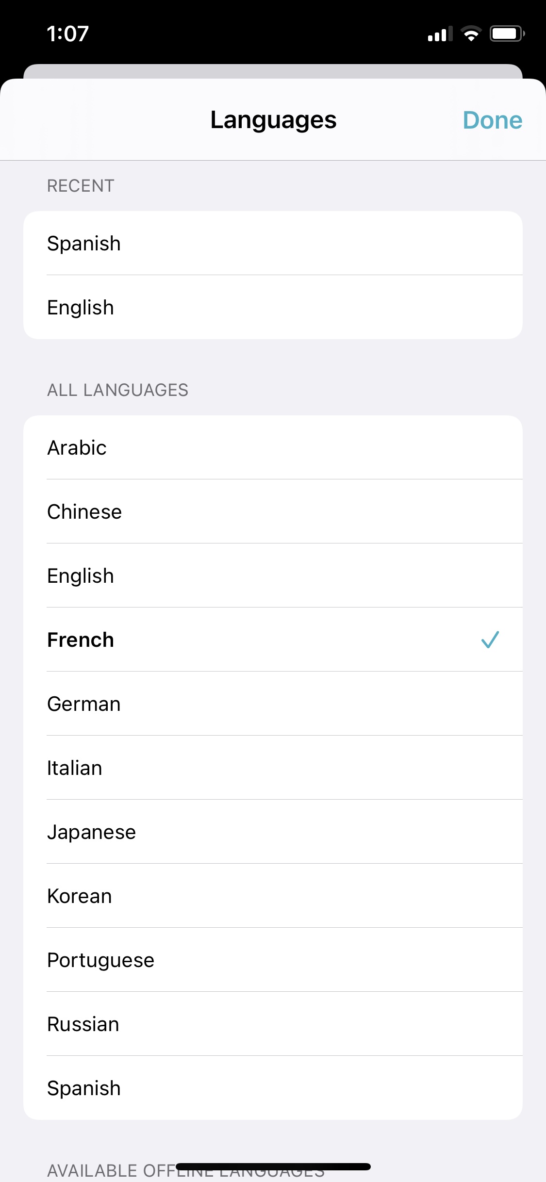 Apple translate не переводит