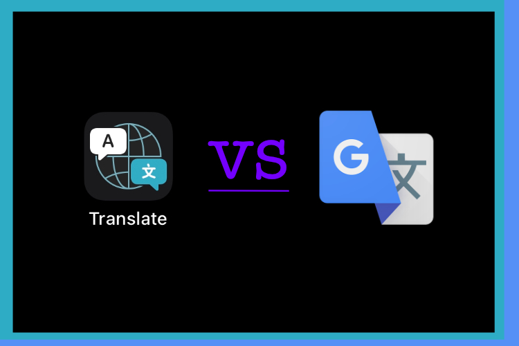 Comparison between the GUI of Google Translate before (left) and after