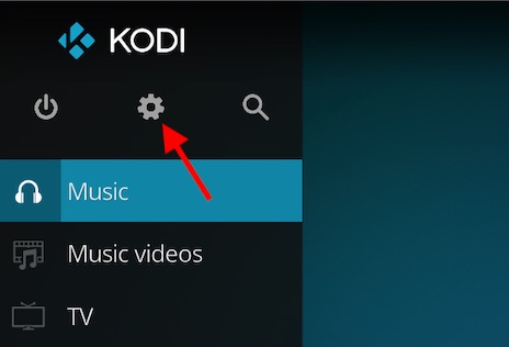 Click on Settings icon in Kodi