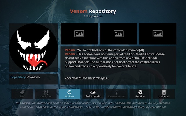 Прикольное дополнение Venom Kodi