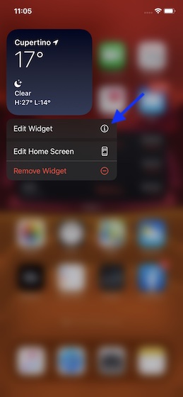 Edit a home screen widget