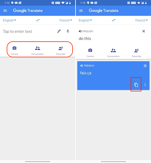 Gooogle Translate other features