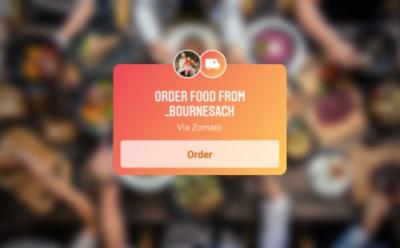 Instagram food order sticker - zomato - swiggy