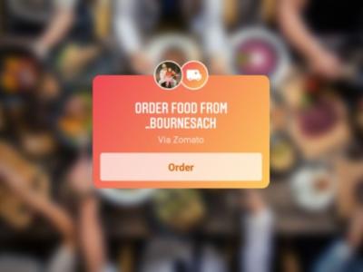 Instagram food order sticker - zomato - swiggy