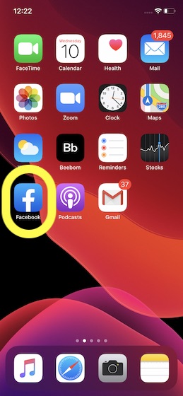 Open Facebook app on your device