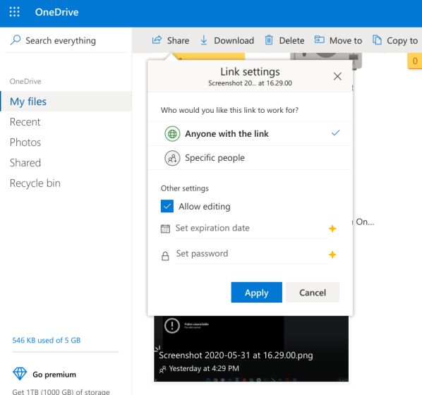 OneDrive Interface WeTransfer Alternatives