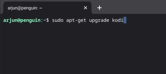 command to update kodi on linux