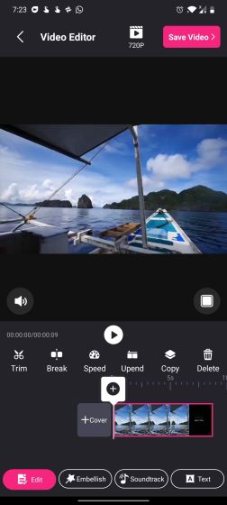 8. PixArt Video 免费视频编辑器适用于没有水印的 Android