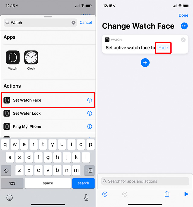 Change Watch Face With Siri Shortcuts Step 4