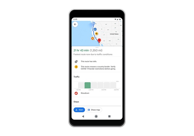 google maps border alert