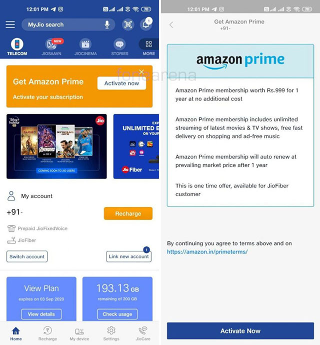 Reliance Jio is Offering Free Amazon Prime Subscriptions to JioFiber Users