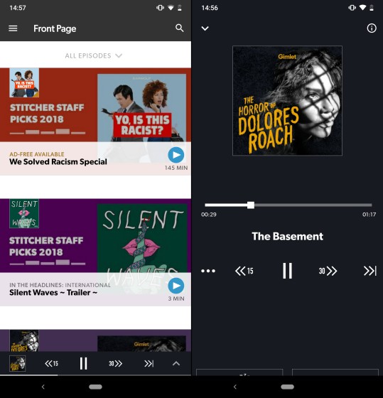 stitcher-home-screen-and-now-playing-screen