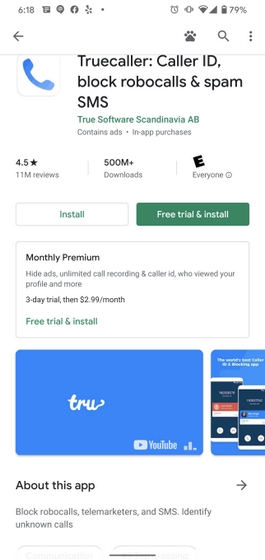 truecaller subscription free trial and install