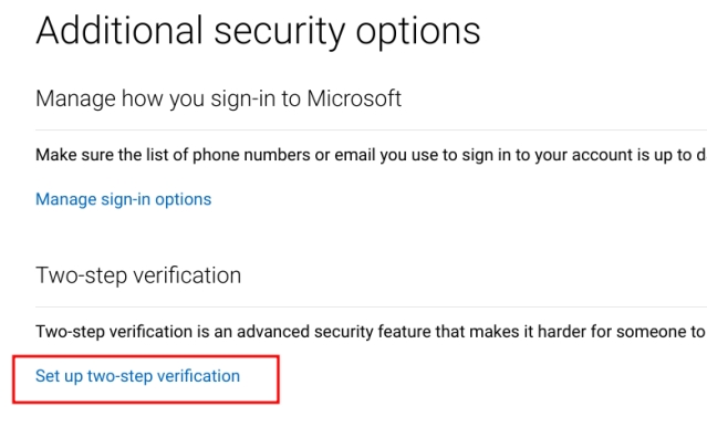 Enable Two-factor Authentication (2FA) For Microsoft Account