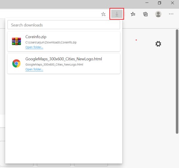 Add a Download Menu on Microsoft Edge