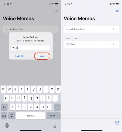 3. Create and Manage Folders in Voice Notes in iOS 14