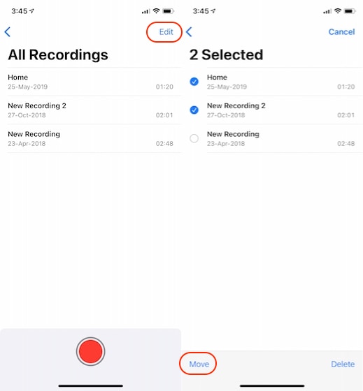 4. Create and Manage Folders in Voice Memos in iOS 14