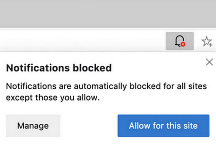 Edge Quiet Notification Requests website