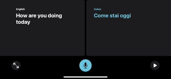 Enable conversation mode in Apple Translate