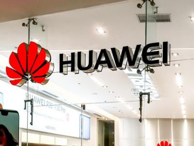 Huawei logo storefront shutterstock website