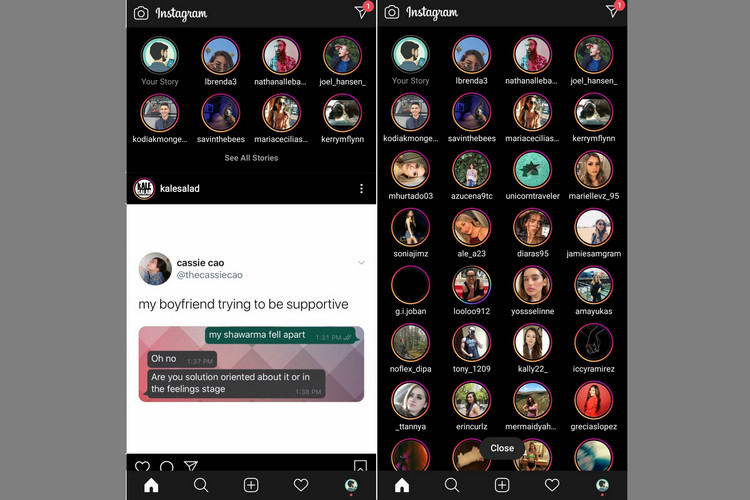 Instagram Stories full-screen website