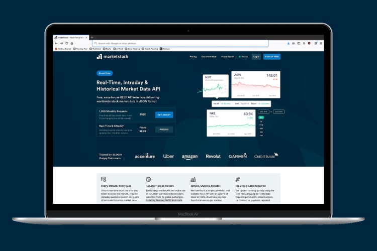 Marketstack API- Real-Time, Intraday & Historical Market Data API