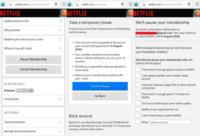 Netflix Subscribers Can Now ‘Pause’ Their Membership for up to 10 Months
