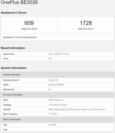 Possible ‘OnePlus Nord Lite’ With Snapdragon 690 5G SoC Spotted on Geekbench