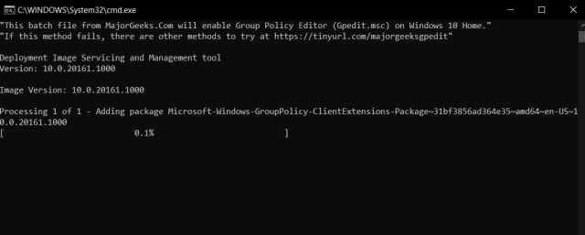 Enable Group Policy Editor on Windows 10 Home Edition