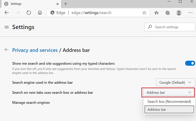 secure search defaults to bing search