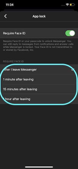 Sélectionnez L'Option Préférée Pour Verrouiller Facebook Messenger